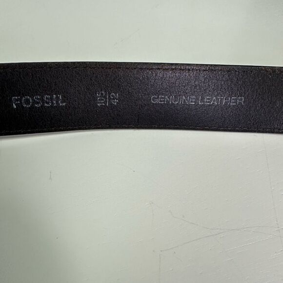 Men’s Fossil Brown Leather Belt Size 42/105 - Picture 6 of 7